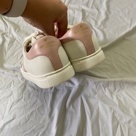 Kate Spade New York Pink White Leather Sneaker Model Iggy Size 8 - Picture 5 of 8